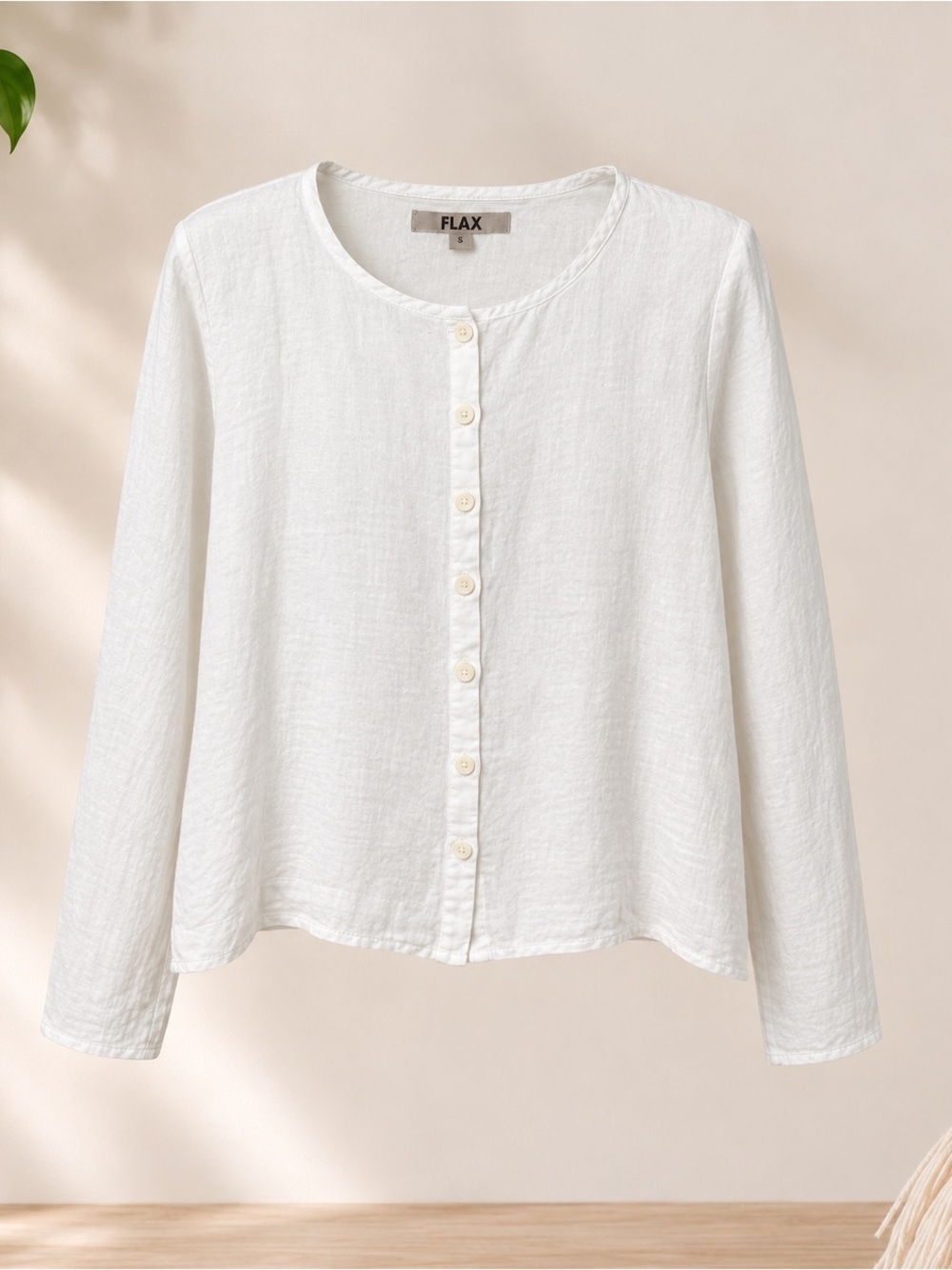 Flax 100% Linen White Button-Down Women’s Shirt